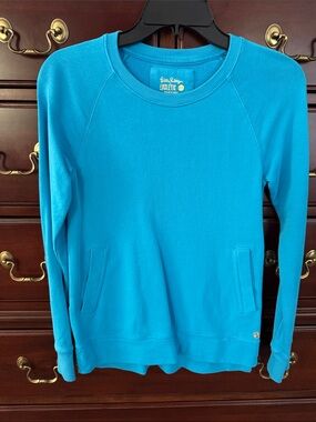 Lilly Pulitzer Turquoise Crewneck Pocket Sweatshirt Beachcomber